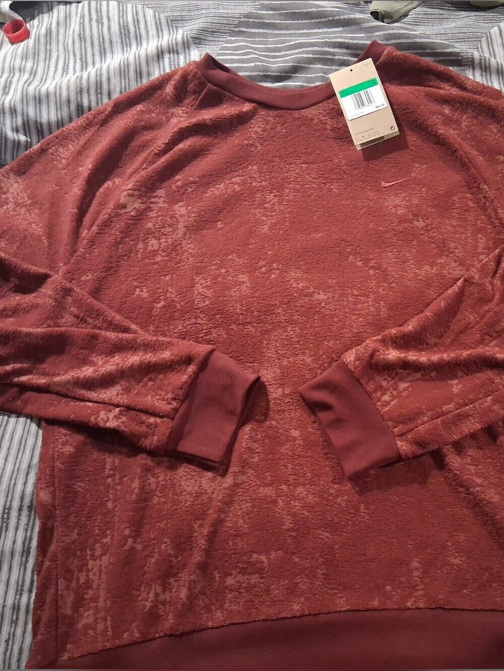 Nike Maroon Textured Crewneck Sweatshirt NWT Size XL